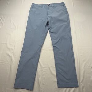 UNTUCKit Traveler Pant Mens 34x30 Blue Slim Fit Polyester Chino 41735